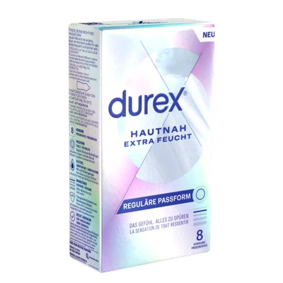 Abbildung von durex Kondome Hautnah Extra Feucht Ultra dünn, mit anatomischer Easy On Form &amp; Silikongleitgel befeuchtet, 8 St.