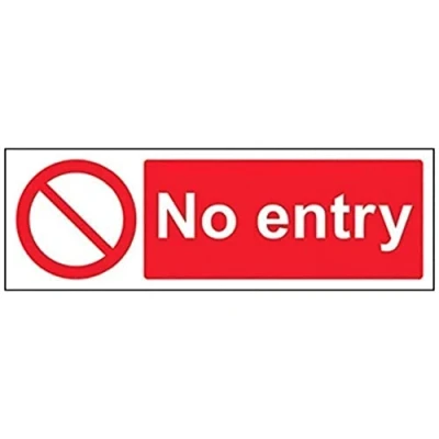 Abbildung von vsafety 52001 ax s PROHIBITION Zugang Schild, selbstklebend, Kein Zutritt,&quot; Landschaft, 300 mm x 100 mm, rot