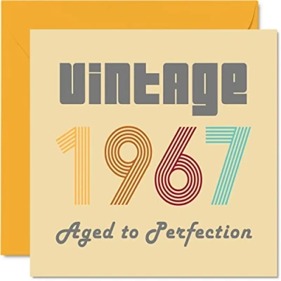 Abbildung von Geburtstagskarten zum 57. Geburtstag für Männer und Frauen Vintage 1967 Aged To Perfection 57 Lustig Sie Ihn 145 mm x Glückwunschkarten