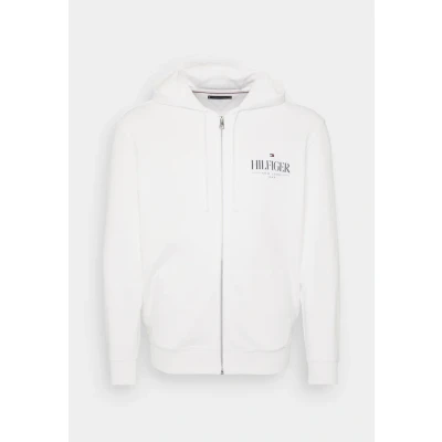 Abbildung von Tommy Hilfiger Stacked Hooded ZIP Sweatjacke, Herren, Größe: 3XL, White