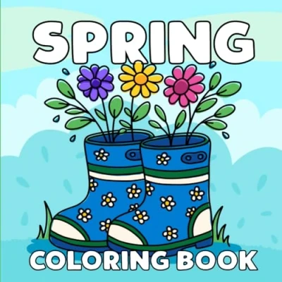 Abbildung von Spring Coloring Book: Cute and Easy Illustrations with Bold Lines Simple to Color Designs for Adults, Seniors Kids (Bold &amp; Coloring)