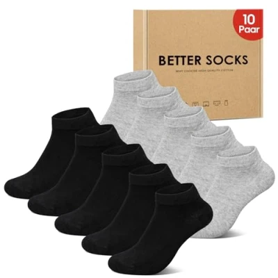 Abbildung von IceReco Socken Kurz Herren 39 42 Sneaker Damen 10 Paar Baumwolle Kurze Sportsocken Laufsocken Sport Schwarz Halbsocken Grau Sneakersocken Herrensocken Sommer Damensocken Running Socks