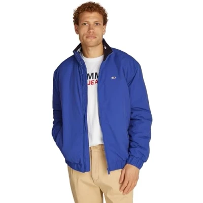 Abbildung von Tommy Jeans Herren Jacke Essential Padded Jacket mit Reißverschluss, Blau (Bright Blue), L