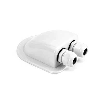 Abbildung von QWORK® 1 Stück Dachdurchführung IP68 Wasserdicht ABS Solar Doppel Kabeldurchführung rfür Solarsatellit Klimaanlage Wohnmobil Wohnwagen Boot