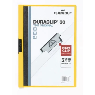Abbildung von Durable Klemm Mappe Duraclip Original 30 (für 1 Blatt A4), 25 Stück, gelb, 220004