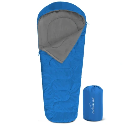 Abbildung von Oventure Mumienschlafsack SleepPlus blau Komfort bis 6 C Leicht und kompakt Für Camping Backpacking
