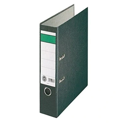 Abbildung von Leitz Standard Ordner, Grüner Balken, mit Schlitzen, A4, breit, schwarz, 220408