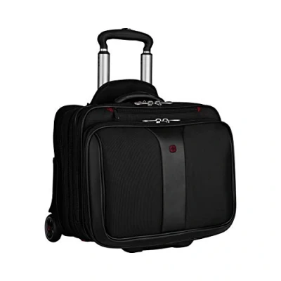 Abbildung von WENGER Patriot Aktenkoffer, 2 in 1 Laptop Tasche zum Rollen, Notebook bis 17 Zoll, 32 l, Damen Herren, Büro Business Uni Schule, Schwarz, 600662