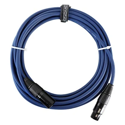 Abbildung von Pronomic Stage DMX3 5 DMX Kabel Meter (zur Verkabelung von Lichteffekten, Goldkontakte, Mantelfarbe: Blau, XLR Male zu Female)