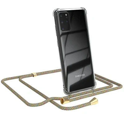 Abbildung von EAZY CASE Handykette kompatibel mit Samsung Galaxy S20 Plus / 5G Handyhülle Umhängeband, Handykordel Schutzhülle, Silikonhülle, Hülle Band, Stylische Kette, Rainbow