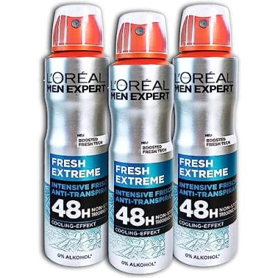 Abbildung von 3 er Pack Men expert Fresh Extreme 48 H Anti Transpirant Spray Deo Deospray x 150 ml