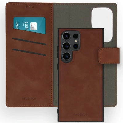 Abbildung von Samsung Galaxy S24 Ultra Hülle Kunstleder iMoshion Klapphülle/2 in 1 Case Handyhülle Braun