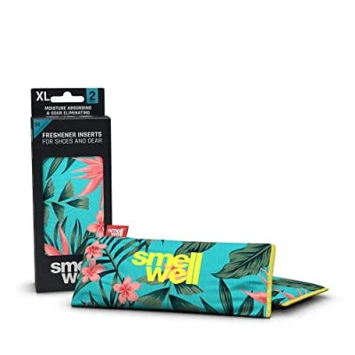 Abbildung von SmellWell XL Active Geruchsentferner Schuhdeo Bambusaktivkohle Geruchsabsorber Feuchtigkeitsabsorber für Schuhe, Taschen und gegen Schweißfüße Tropical Floral, 1 Paar, 2 x 125g