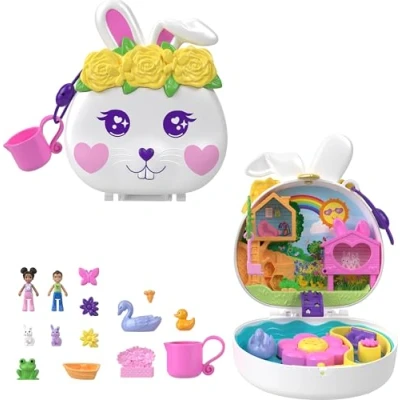 Abbildung von Mattel® Minipuppe Mattel FRY35, HKV36 Polly Pocket Blumen Häschen Schatulle