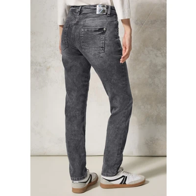 Abbildung von Cecil IM Casual FIT Jeans Straight Leg, Damen, Größe: 28x30, Schwarz
