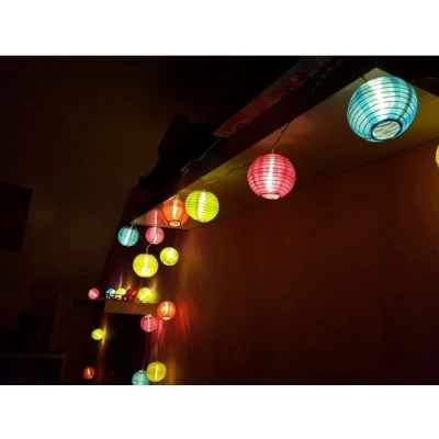 Abbildung von Spetebo LED Lichterkette Garten Party 475 cm , 20 flammig, Deko Beleuchtung mit bunten Lampions