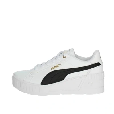 Abbildung von Puma Karmen Sneaker low, Damen, Größe: 38.5, White/black/gold Leder/synthetik