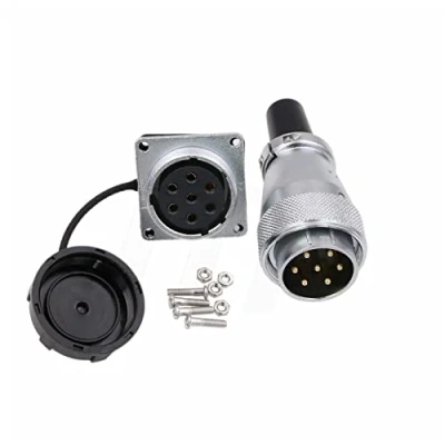 Abbildung von HangTon WS28 7 Pin 25A Power Connector Staubdichte Hochleistungs industrielle Luftfahrt Kreismetall Solar Automotive Anwendung im Freien