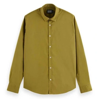 Abbildung von Scotch &amp; Soda Seasonal Essentials Solid Shirt Businesshemd, Herren, Größe: Small, Moss green