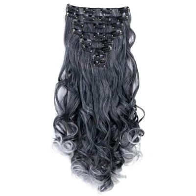 Abbildung von CAISHA XL 45cm CLIP IN EXTENSIONS Klara 7 Teile Set Haarverlängerung Voluminös Gelockt Grau Mix CE21 1