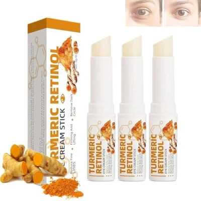 Abbildung von Eye Bags, Turmeric Retinol Stick, for Under Anti Aging Cream Dark Circles, Wrinkles, Puffiness, and Fine Lines Reduction, Hydrating Balm Stick (3 PCS)