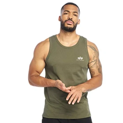 Abbildung von Alpha Industries Small LOGO TANK Top, Herren, Größe: XXL, Dark oliv