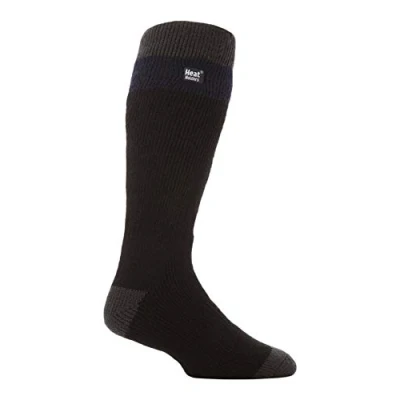 Abbildung von HEAT HOLDERS Herren Bunt Muster Warm Dicke Gestreift Thermo Skisocken (39/45, Black/Navy)
