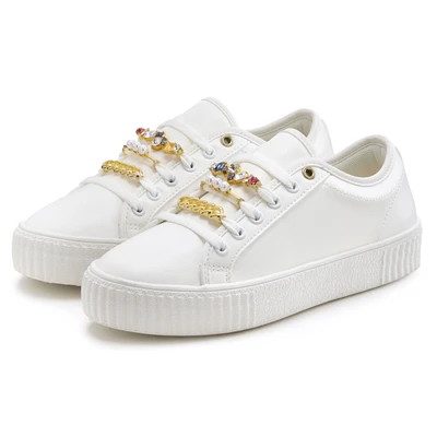 Abbildung von LASCANA Sneaker aus Textil, Plateausohle, Schnürhalbschuhe, Freizeitschuhe VEGAN