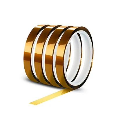 Abbildung von YIXISI 4 Stücke Kapton Tape, Hohe Temp Hohen Temperaturen Hitzebeständig Klebeband, Polyimid Film Klebeband (12mm * 33m)