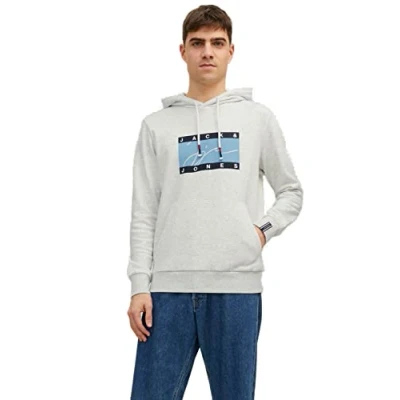 Abbildung von Jack &amp; Jones Jorjosh Kapuzenpullover, Herren, Größe: XL, White melange