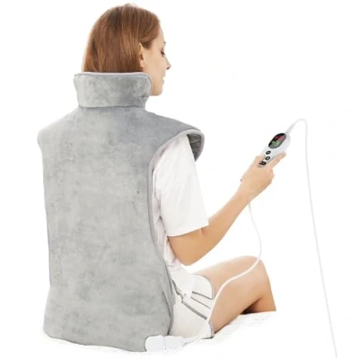 Abbildung von Heizkissen für Rücken Schulter Nacken 60x100cm Wärmekissen mit Abschaltautomatik, Schnelle Erwärmung, Taillenriemen, Rückenwärmer Heizdecke 6 Heizstufen, Auto OFF Timer, Flanellmaterial, Waschbar