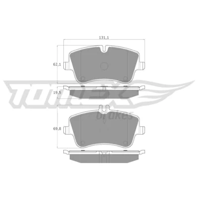 Abbildung von TOMEX brakes TX 12 78 Bremsbelagsatz Vorderachse für Verschleißwarnanzeiger vorbereitet MERCEDES BENZ: C Klasse Limousine, T modell