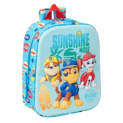 Abbildung von Paw Patrol 3D Kindergartenrucksack, anpassbar an den Wagen, einfache Reinigung, ideal für Kinder verschiedener Altersgruppen, bequem und vielseitig, Qualität Widerstandsfähigkeit, 22 x 10 27 cm