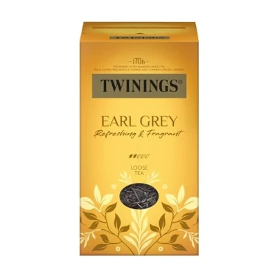 Abbildung von Twinings EARL GREY Schwarzer Tee lose in der Packung verfeinert mit Bergamotte Aroma weltbekannt &amp; ausgesprochen erfrischender Schwarztee aus China (200g)
