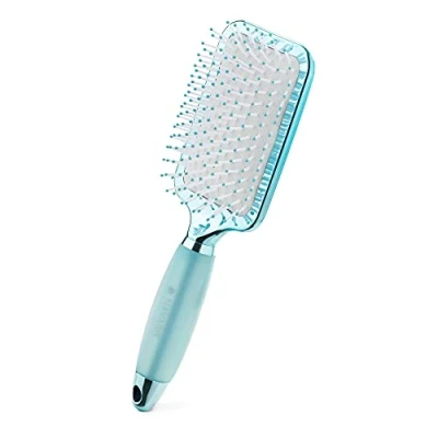 Abbildung von Navaris Haarbürste mit Gel Griff Paddle Brush für kurze &amp; lange Haare zum Bürsten Föhnen Haar Bürste Kamm Belüftungsloch Blau Weiß