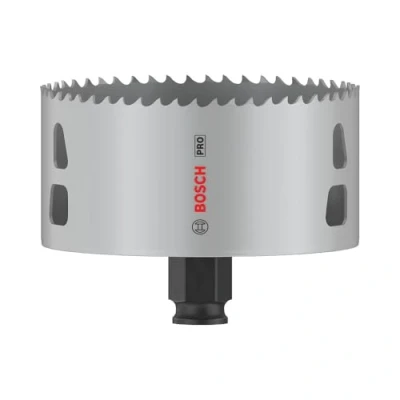 Abbildung von Bosch 1x PRO Multi Material Power Change Plus Lochsäge (für Weichholz, Trockenbauwand, Ø 98 mm, Professional Zubehör Bohrmaschine/Schrauber)