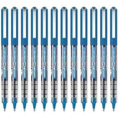 Abbildung von Uni ball Eye Ocean Care UB 150ROP Tintenroller, Blau, Mikro 0,5 mm Kugelschreiberspitze für super glattes Schreiben, Zeichnen, Kunst, Basteln und Ausmalen, farbechte wasserfeste Flüssigtinte