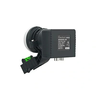 Abbildung von GeoSync Breitband LNB für Satellitenschüssel Freesat 4K HD SKY Q TV Satellitenempfänger Feed Horn Design mit Wasserwaagehalterung