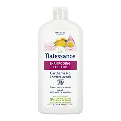 Abbildung von Natessance Farb Shampoo Bio Distel &amp; pflanzliches Keratin zertifiziert Cosmos Organic Flasche 100 % pflanzlich 500 ml