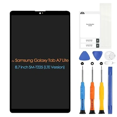 Abbildung von LCD Display für Samsung Galaxy Tab A7 Lite T225 Bildschirm SM Bildschirmersatz Touch Screen Digitizer mit Werkzeugen (Schwarz, LTE Version)