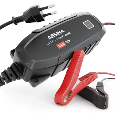 Abbildung von ABSINA 12V Batterieladegerät KFZ für Blei Batterie bis 120Ah 4A Autobatterie Ladegerät (1 tlg)