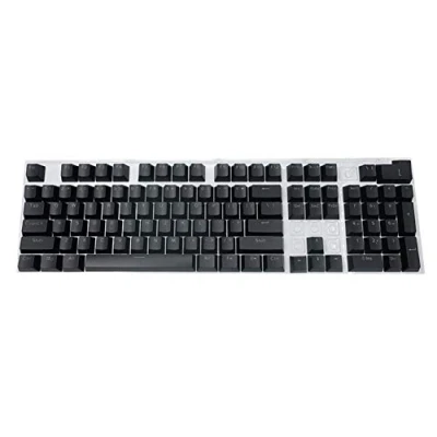 Abbildung von Pudding Keycaps Double Shot PBT Keycap Set für mechanische Tastaturen, Full 104 Tasten Set, OEM Profil, Standard Layout, Schwarz