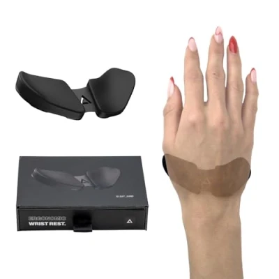 Abbildung von DELTAHUB Carpio 2.0 ergonomische Handgelenkauflage für Linkshänder, Handgelenkstütze bei Benutzung der PC Maus, Reduziert Überstreckung, Ermüdung &amp; Handgelenkschmerz, leichtes Gleiten Small/Grau