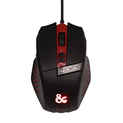 Abbildung von Konix Dungeons &amp; Dragons Gaming Maus für PC 6 Tasten 1,8 m Kabel USB Anschluss Schwarz und Rot