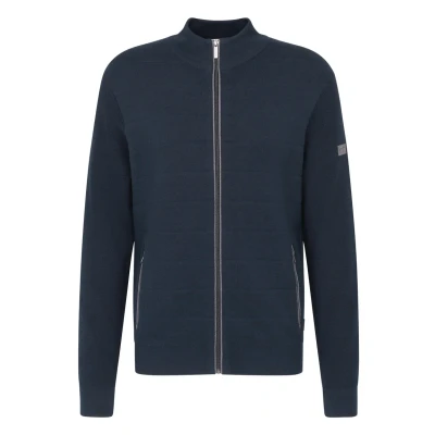 Abbildung von bugatti Stehkragen Strickjacke, Herren, Größe: 3XL, Marine