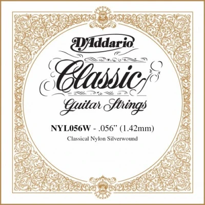Abbildung von D&#039;Addario NYL056W Einzelsaite Konzertgitarre Wound 056 silber