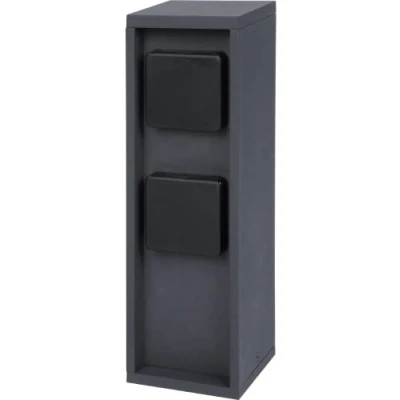 Abbildung von BOLD Pado Aussen Steckdose Garten (Steckdosen Säule) mit 2 Fach Stecker in Anthrazit (IP44 Outdoor Energie Säule 3680 Watt eckig 30 x 9 cm Einfache Montage Plastikfreie Verpackung)