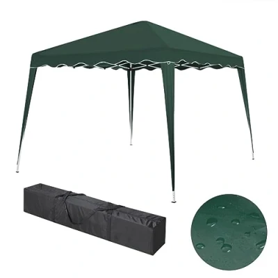 Abbildung von Faltbarer Pavillon 3x3m inkl. Tasche wasserabweisend, UV 50+ Schutz Pop Up Zelt, Faltpavillon Gartenzelt, Partyzelt, Capri Klicksystem Metall Gestänge (Grün)