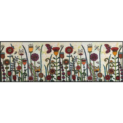 Abbildung von wash+dry by Kleen Tex Teppich &quot;Sonnentag&quot;, rechteckig, Motiv Blumen, In und Outdoor geeignet, waschbar