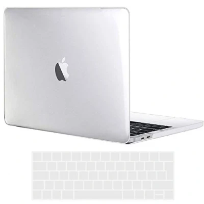 Abbildung von TECOOL Hülle Kompatibel mit Macbook Pro 15 Zoll 2019 2018 2017 2016 (A1990 A1707) Touch Bar, Ultradünn Hartschale Schutzhülle Transparent Case Cover + EU Tastaturschutz (transparent), kristallklar